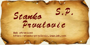 Stanko Prvulović vizit kartica